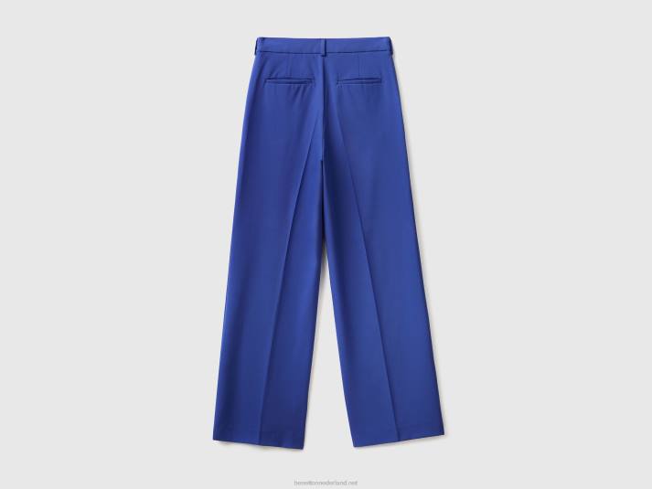 vrouwen Benetton zwierige broek met wijde pijpen helderblauw 4R62585
