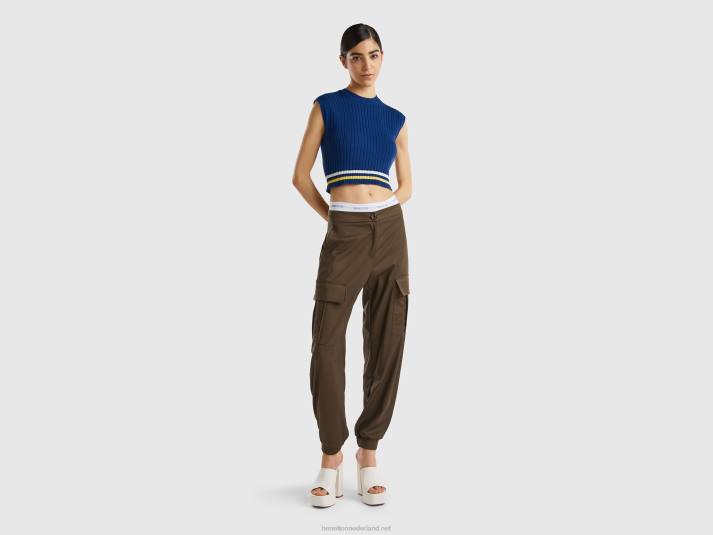 vrouwen Benetton zwierige cargobroek militair groen 4R624098