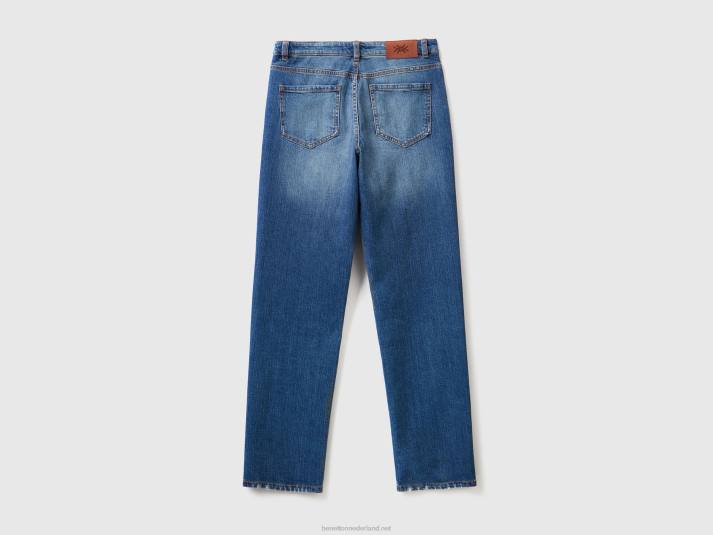 vrouwen Benetton 5-pocket jeans met rechte pijpen blauw 4R624141