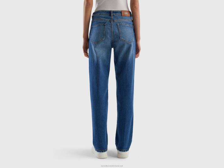 vrouwen Benetton 5-pocket jeans met rechte pijpen blauw 4R62665