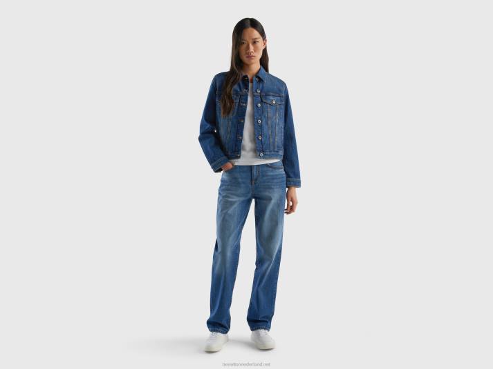 vrouwen Benetton 5-pocket jeans met rechte pijpen blauw 4R62665