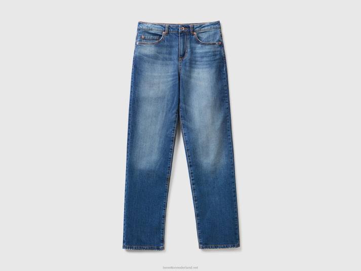 vrouwen Benetton 5-pocket jeans met rechte pijpen blauw 4R62665