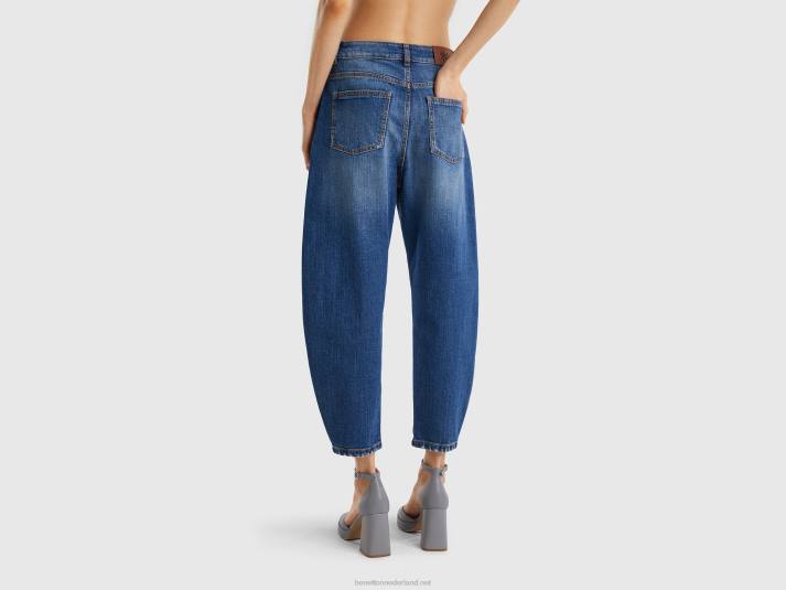 vrouwen Benetton Ballonfit jeans van 100% katoen blauw 4R624139