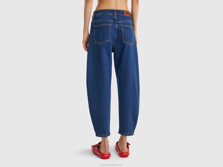 vrouwen Benetton Ballonfit jeans van 100% katoen blauw 4R624161