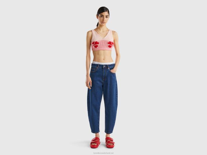 vrouwen Benetton Ballonfit jeans van 100% katoen blauw 4R624161