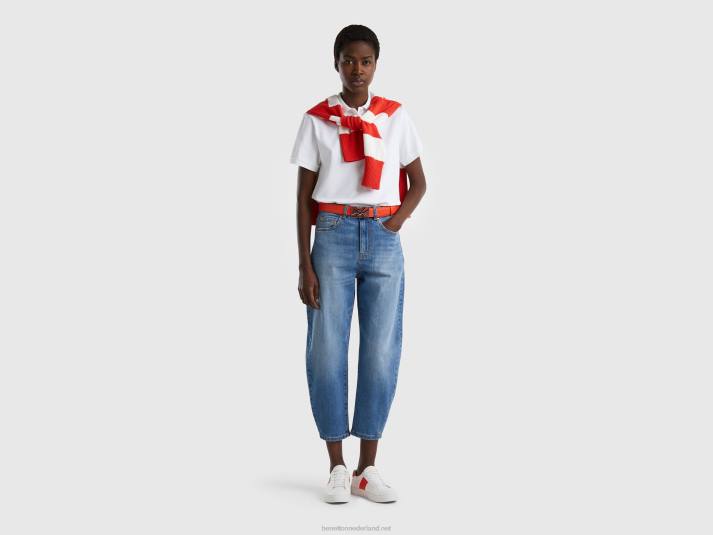 vrouwen Benetton Ballonfit jeans van 100% katoen blauw 4R62663