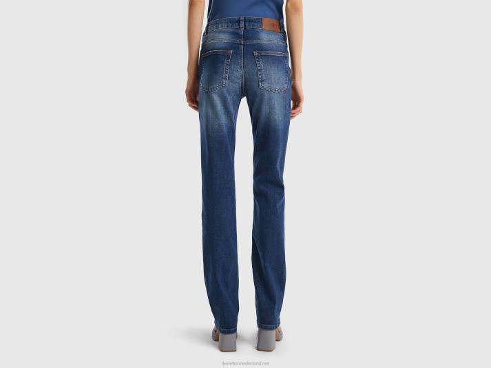 vrouwen Benetton bootcut-jeans met vijf zakken donkerblauw 4R624158