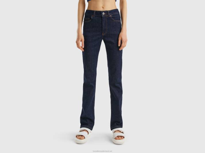 vrouwen Benetton bootcut-jeans met vijf zakken donkerblauw 4R624160
