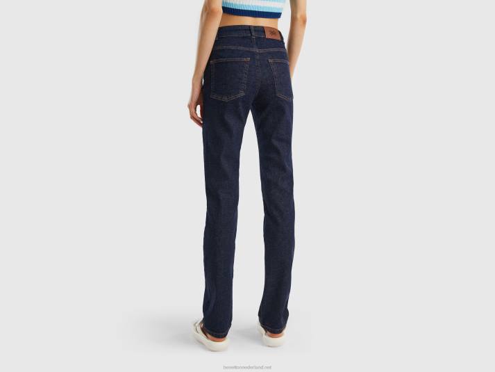 vrouwen Benetton bootcut-jeans met vijf zakken donkerblauw 4R624160