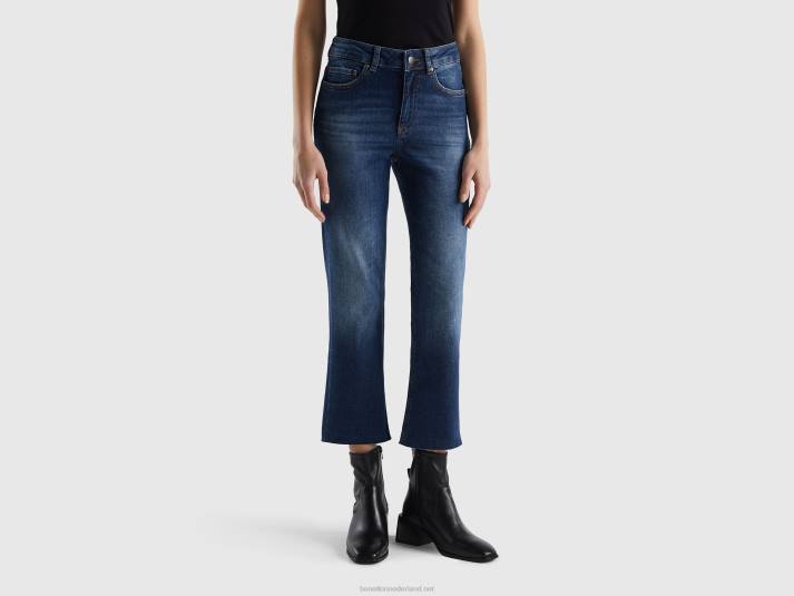 vrouwen Benetton cropped jeans met vijf zakken donkerblauw 4R62667