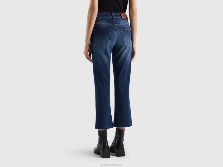 vrouwen Benetton cropped jeans met vijf zakken donkerblauw 4R62667