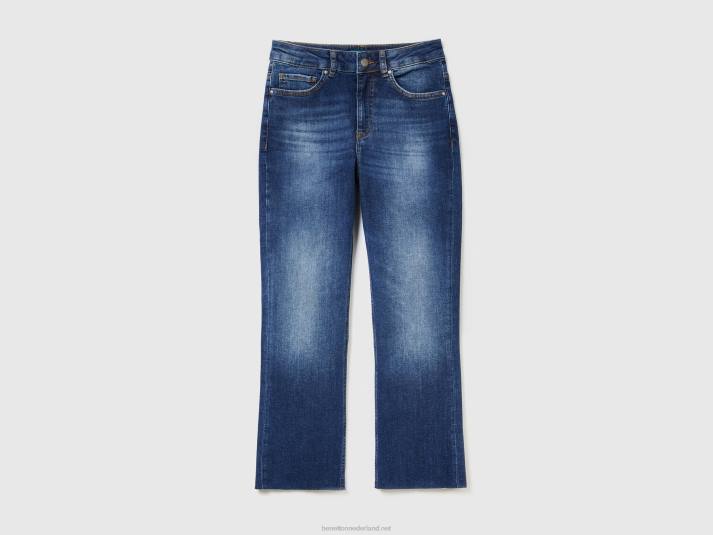 vrouwen Benetton cropped jeans met vijf zakken donkerblauw 4R62667