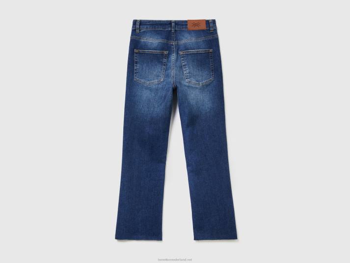 vrouwen Benetton cropped jeans met vijf zakken donkerblauw 4R62667