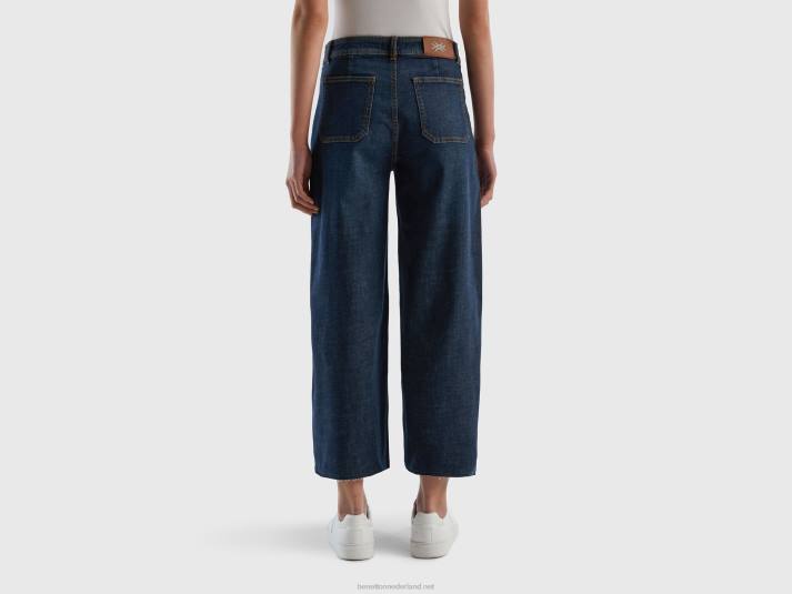 vrouwen Benetton cropped jeans met wijde pijpen blauw 4R62668