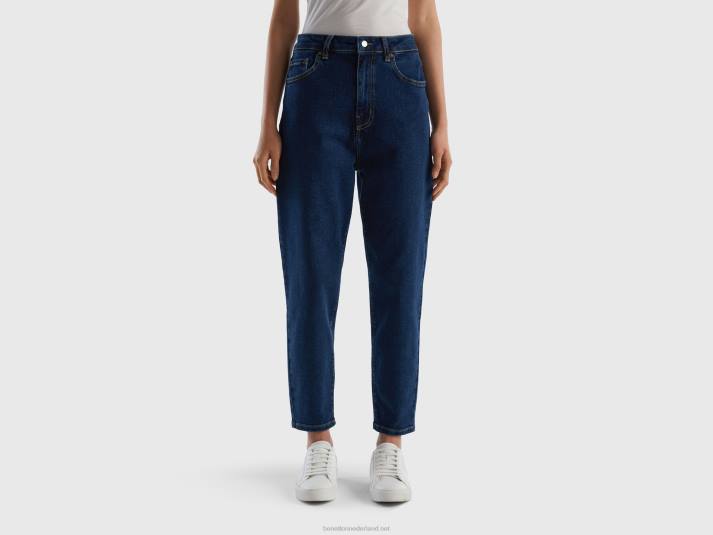 vrouwen Benetton cropped mom-fit jeans blauw 4R62682