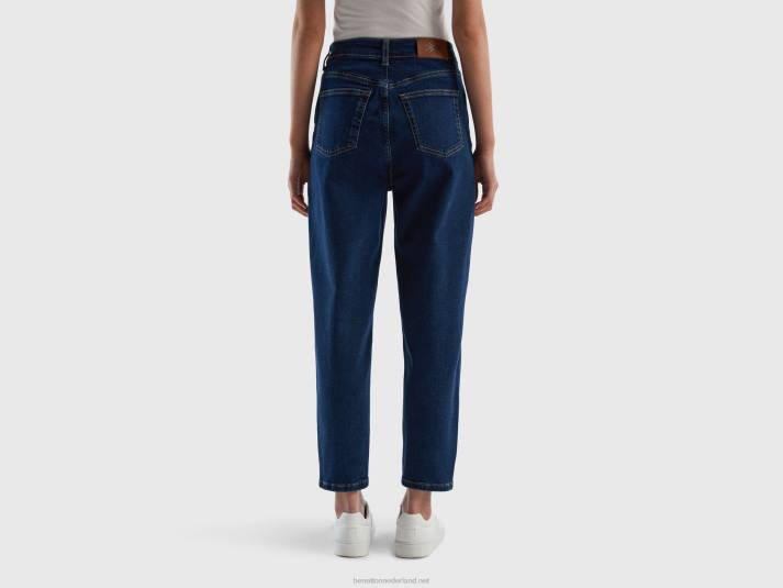 vrouwen Benetton cropped mom-fit jeans blauw 4R62682