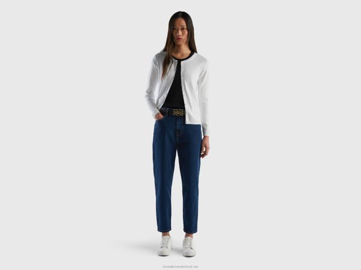 vrouwen Benetton cropped mom-fit jeans blauw 4R62682