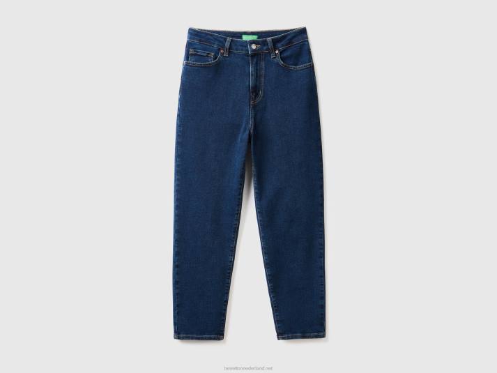 vrouwen Benetton cropped mom-fit jeans blauw 4R62682