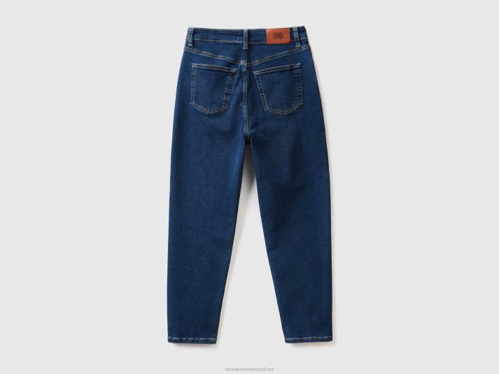 vrouwen Benetton cropped mom-fit jeans blauw 4R62682