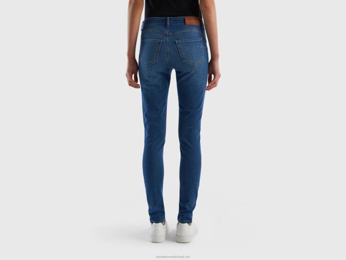 vrouwen Benetton skinny fit push-up jeans blauw 4R624157