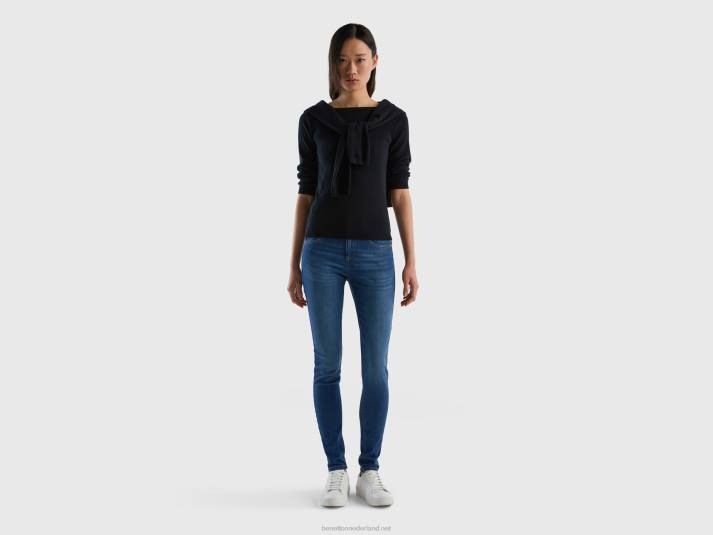 vrouwen Benetton skinny fit push-up jeans blauw 4R624157