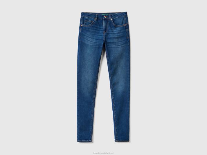 vrouwen Benetton skinny fit push-up jeans blauw 4R624157