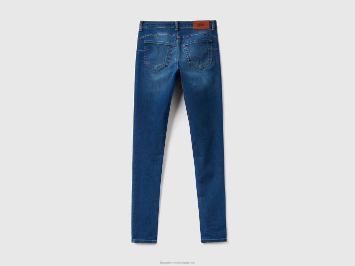 vrouwen Benetton skinny fit push-up jeans blauw 4R624157