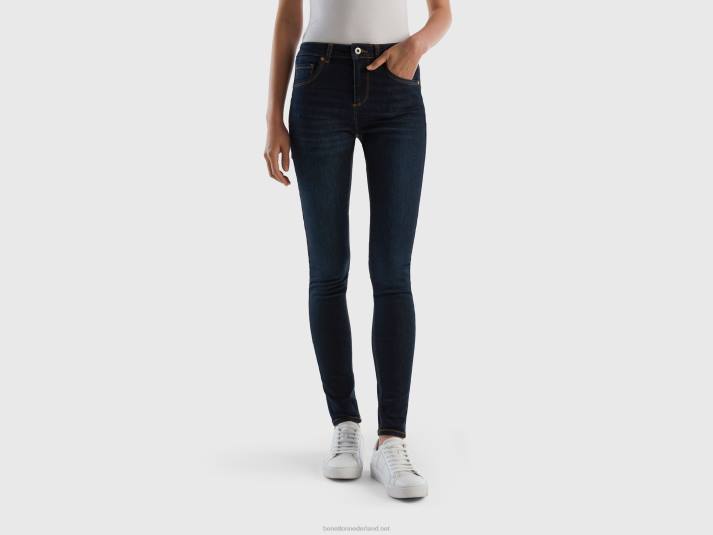 vrouwen Benetton skinny fit push-up jeans donkerblauw 4R624155