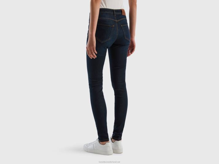 vrouwen Benetton skinny fit push-up jeans donkerblauw 4R62677