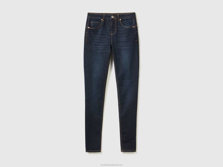 vrouwen Benetton skinny fit push-up jeans donkerblauw 4R62677