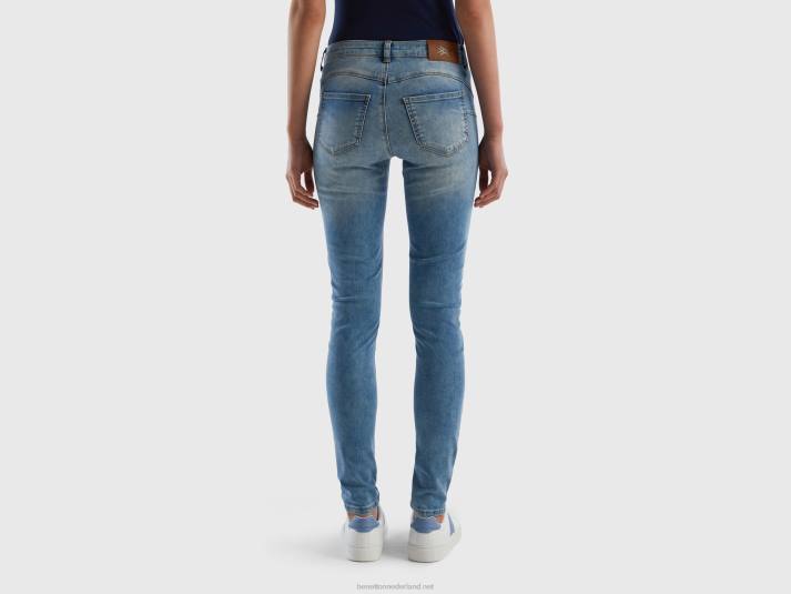vrouwen Benetton skinny fit push-up jeans lichtblauw 4R624148