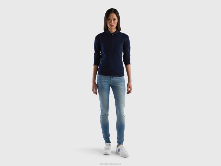 vrouwen Benetton skinny fit push-up jeans lichtblauw 4R624148