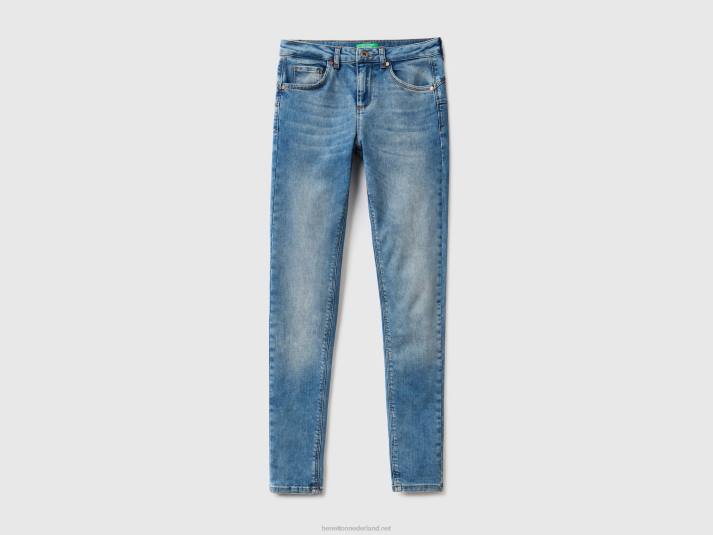 vrouwen Benetton skinny fit push-up jeans lichtblauw 4R624148
