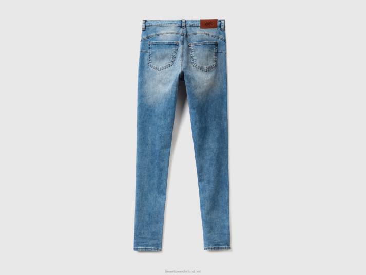 vrouwen Benetton skinny fit push-up jeans lichtblauw 4R624148