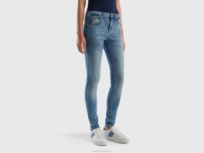 vrouwen Benetton skinny fit push-up jeans lichtblauw 4R62684
