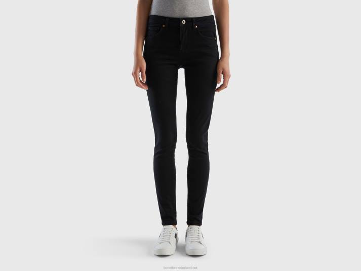 vrouwen Benetton skinny fit push-up jeans zwart 4R624154