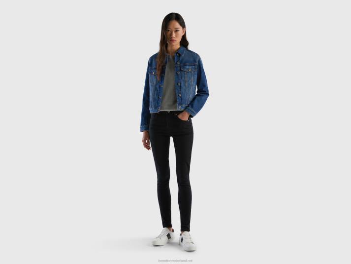 vrouwen Benetton skinny fit push-up jeans zwart 4R624154