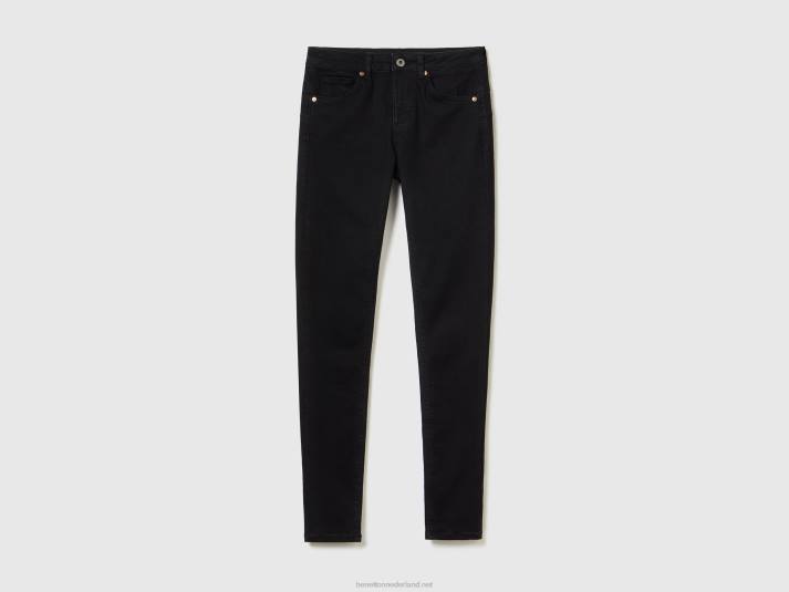vrouwen Benetton skinny fit push-up jeans zwart 4R624154