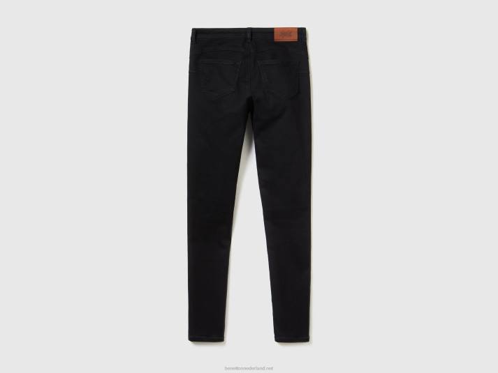 vrouwen Benetton skinny fit push-up jeans zwart 4R624154