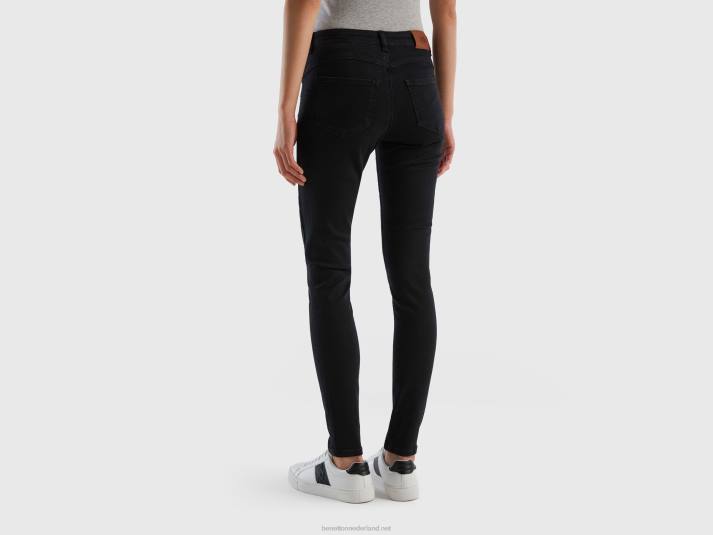 vrouwen Benetton skinny fit push-up jeans zwart 4R62676