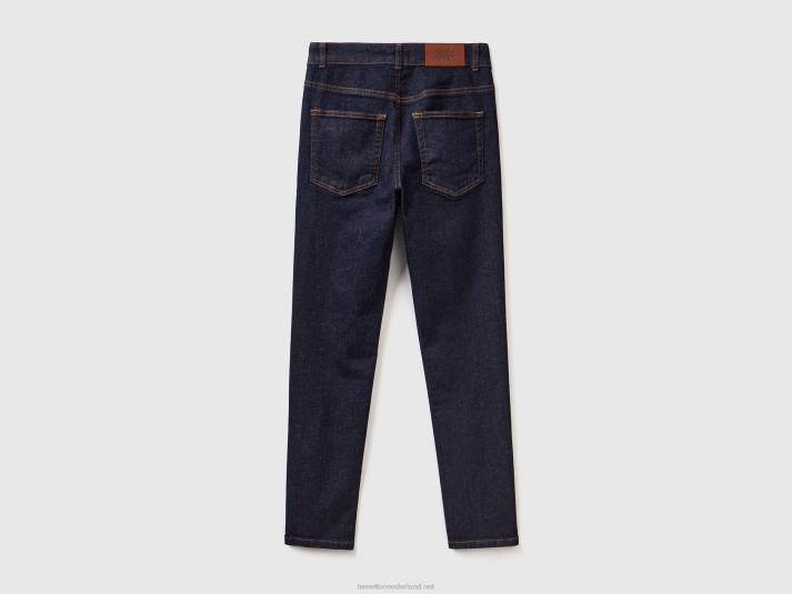 vrouwen Benetton slimfit jeans van stretchkatoen donkerblauw 4R624159