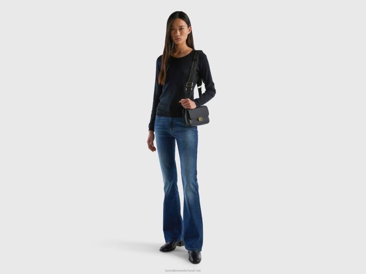 vrouwen Benetton uitlopende stretchjeans donkerblauw 4R62681