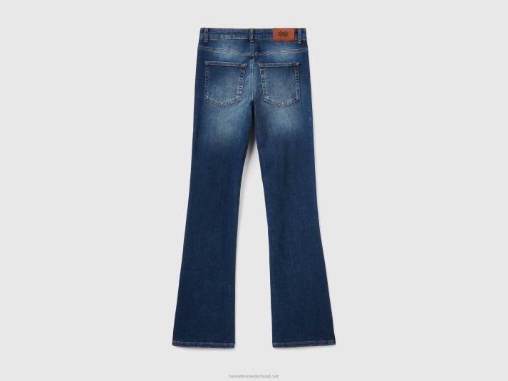 vrouwen Benetton uitlopende stretchjeans donkerblauw 4R62681