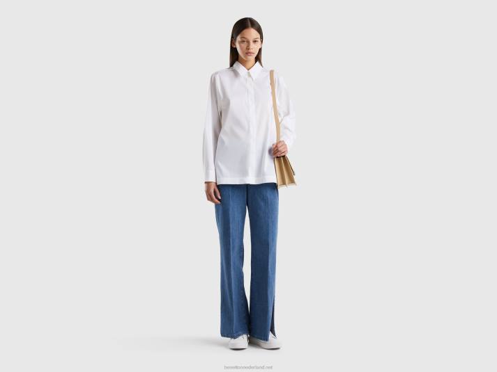 vrouwen Benetton wijd uitlopende jeans met splitten blauw 4R624144
