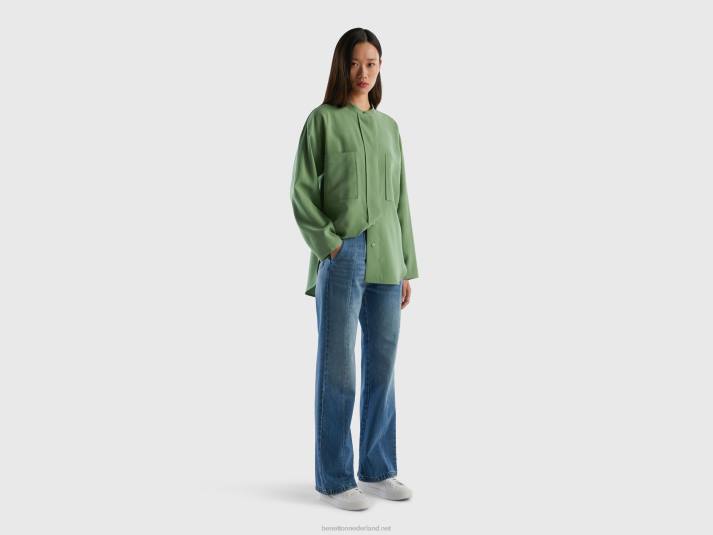 vrouwen Benetton wijd uitlopende jeans van 100% katoen blauw 4R624134