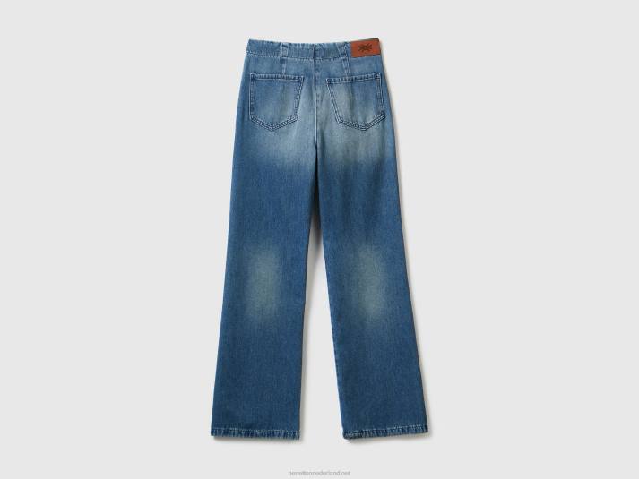 vrouwen Benetton wijd uitlopende jeans van 100% katoen blauw 4R624134