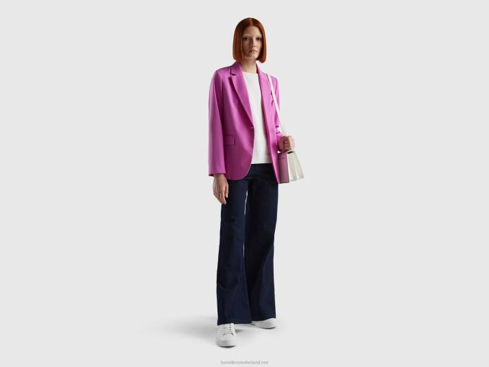 vrouwen Benetton wijd uitlopende jeans van stretchkatoen donkerblauw 4R62680