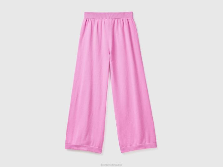 vrouwen Benetton gebreide wijde broek roze 4R624039