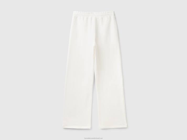 vrouwen Benetton hoog getailleerde joggingbroek romig wit 4R62581