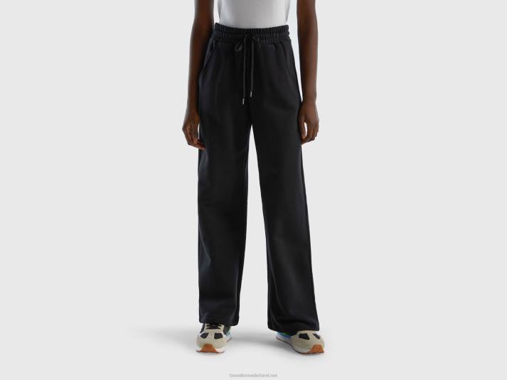 vrouwen Benetton hoog getailleerde joggingbroek zwart 4R62563